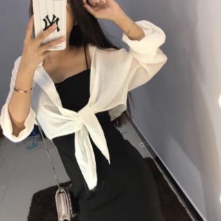 [ FREESHIP ] Áo sơ mi voan cột nơ U02411