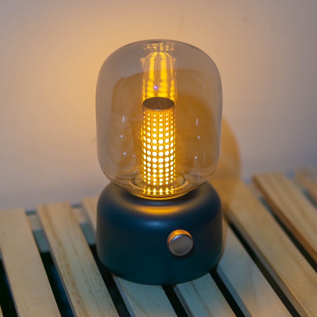 Đèn Ngủ Mini Pin Sạc Sáng Kiểu Dáng Vintage Cổ Điển, Ánh Sáng Vàng, Dùng Để Bàn, DECOR Trang Trí