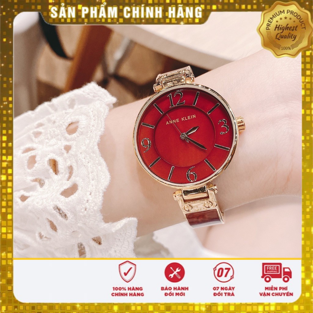 [ Bản Giới Hạn ] Tuyệt Phẩm Đồng Hồ Nữ Anne Klein Full Màu Đỏ Thẫm Chính Hãng Bảo Hành 1 Năm, Đồng Hồ Kim Nữ