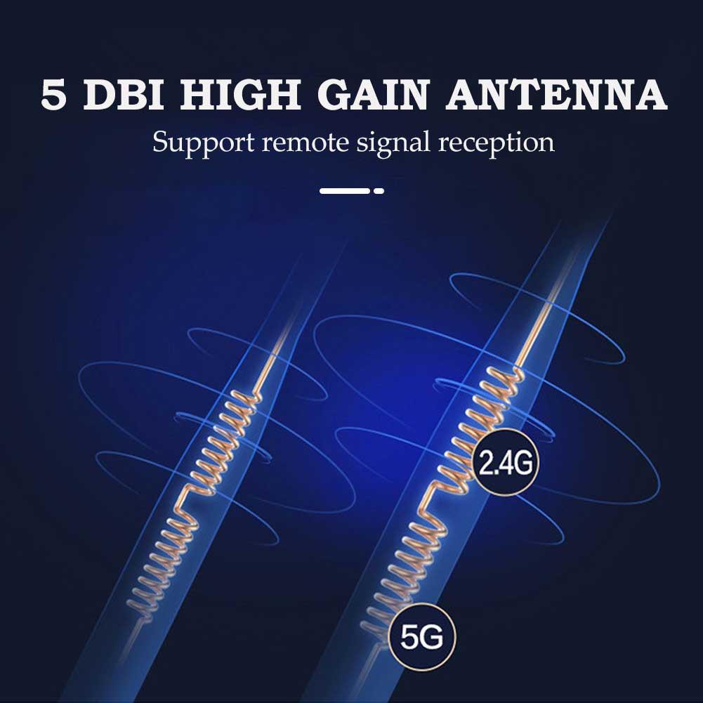 Card mạng không dây Thẻ mạng không dây USB 1200M Bộ thu WiFi Bộ thu không dây băng tần kép 5.8G / 2.4G cho PC | BigBuy360 - bigbuy360.vn