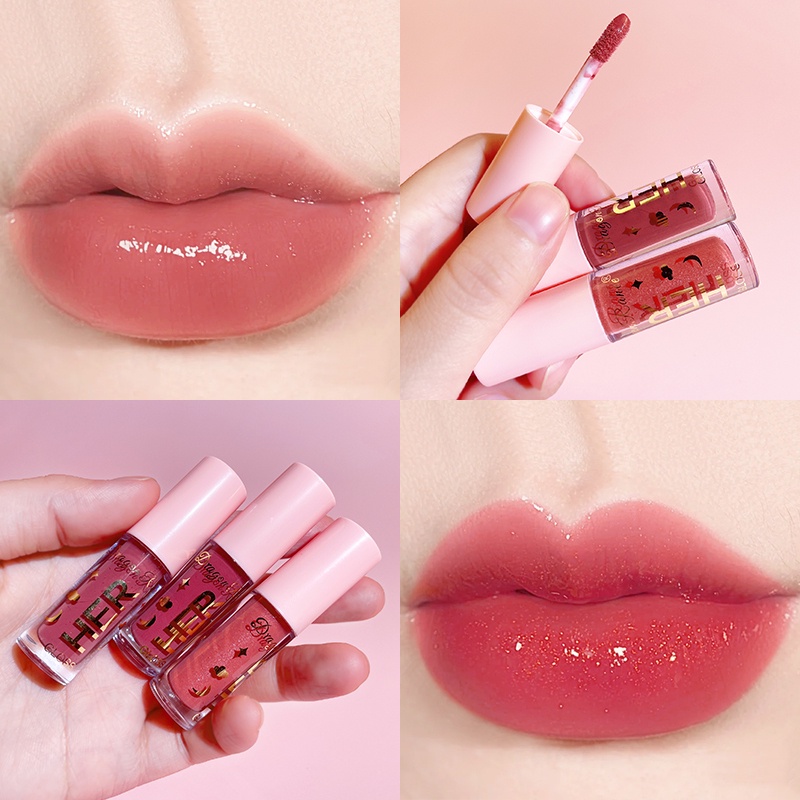 Mỹ phẩm phấn mắt đa chức năng Mirror Lip Glaze Waterproof LIP & Má & Eye Blush