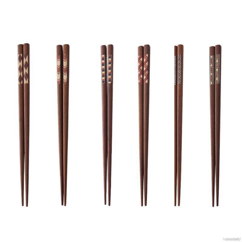 Đũa gỗ họa in họa tiết kẻ hoa văn dành cho gia đình