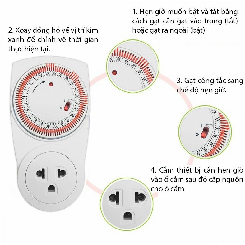 Ổ cắm hẹn giờ Điện Quang ESK MT03 WR 13, hẹn giờ thông minh, không cần lắp đặt - bảo hành 12 tháng