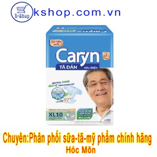 Tã dán caryn siêu thấm xl10 76-130cm-mẫu mới chống kháng khuẩn