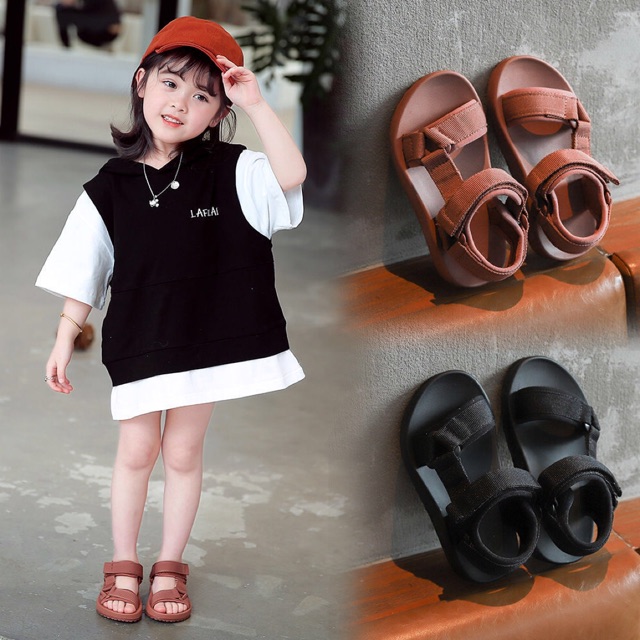 Dép Sandal Cho Bé thời trang 2 màu Nâu - Đen Chống Trơn trượt Siêu Êm Chân mã SDA3