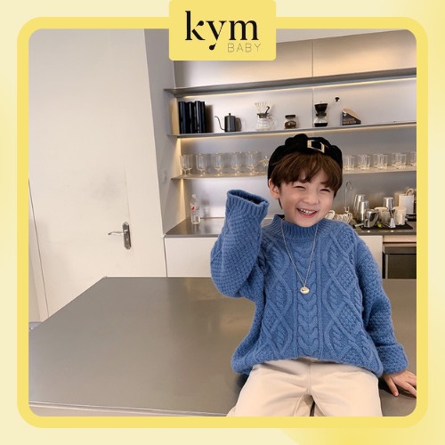 Áo len cao cấp vặn thừng dài tay dáng rộng sành điệu cho bé A573