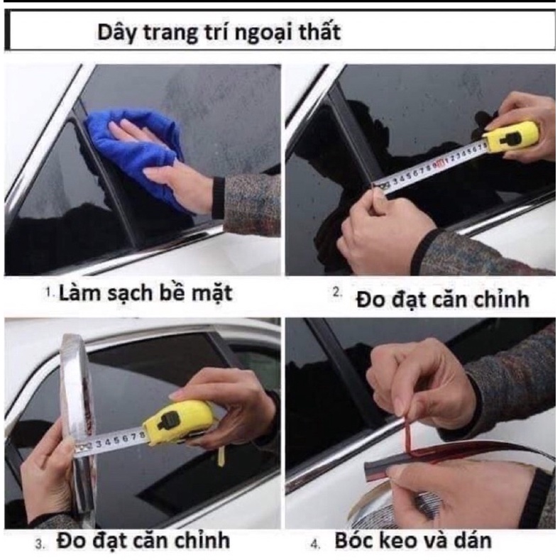 Cuộn Nẹp viền kính ô tô mạ crom cao cấp ô tô