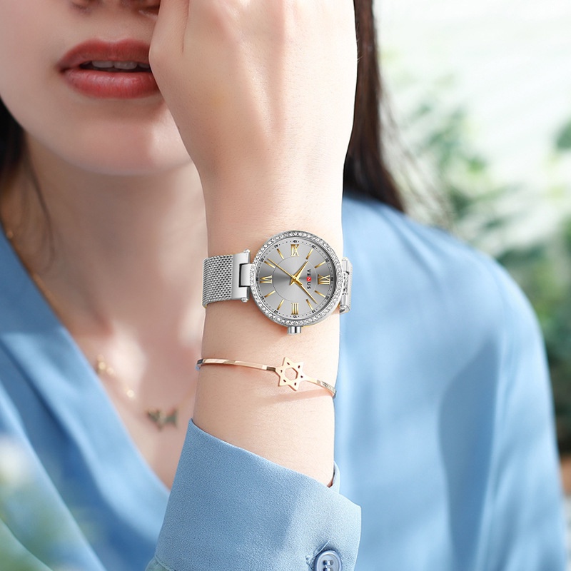 Đồng hồ nữ VENUS VIỀN ĐÁ – Dây Titanium cao cấp + Tặng hộp & pin Bảo Hành Toàn Quốc 12 Tháng