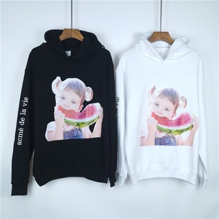 ADLV Áo Hoodie Cotton Dáng Rộng In Họa Tiết Cá Tính Cho Nam Nữ