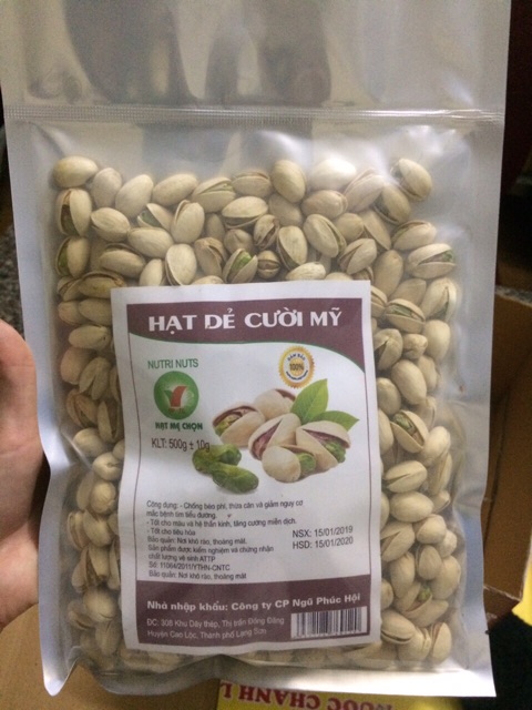 1kg Hạt Dẻ Cười Nhập Khẩu Giòn Thơm (2 gói 500g)