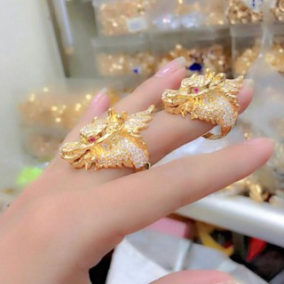 Nhẫn nam đầu rồng đính ngọc cực sang Ixora Jewelry NN06