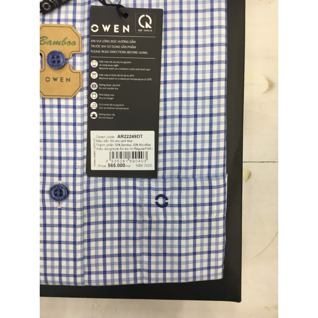 ÁO SƠ MI NAM DÀI TAY OWEN MỚI 2020 AR22249 KẺ CARO XANH BLUE | BigBuy360 - bigbuy360.vn