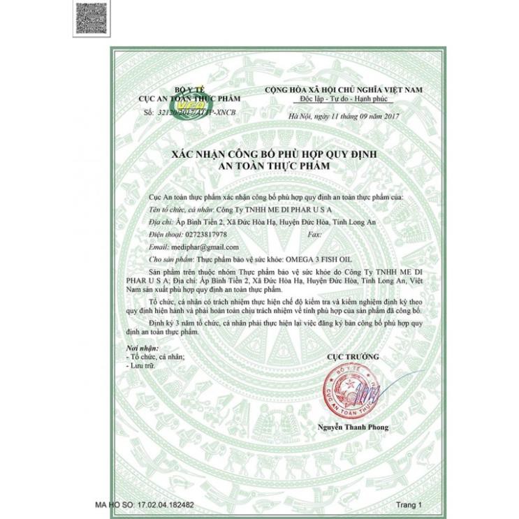 Dầu Cá Doppel Herz Aktiv Omega-3 + Folic Acid + B6 + B12 tăng cường thị lực mắt