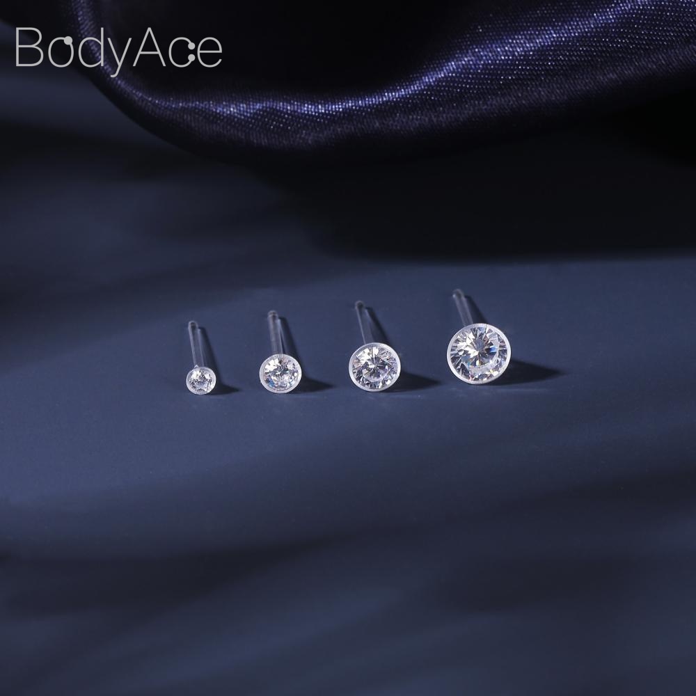 1 Đôi Khuyên Xỏ Cơ Thể 2 / 3 / 4 / 5mm Không Gây Dị Ứng Bằng Nhựa Resin
