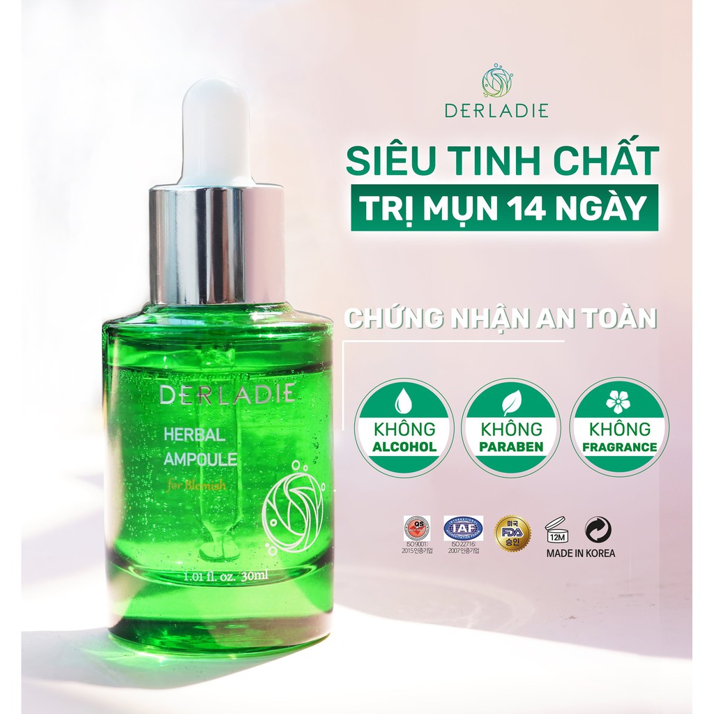 Tinh Chất Derladie Herbal Ampoule For Blemish (30ml)