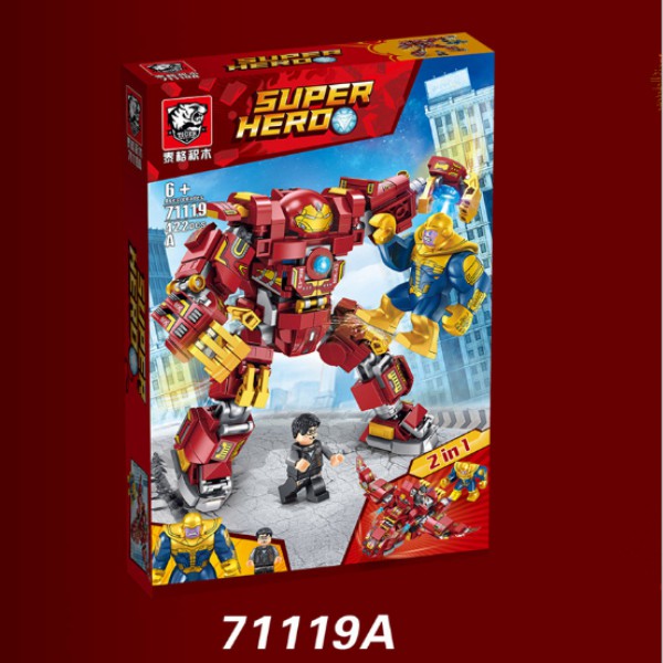 Lego lắp ráp mô hình Robot iron man và Hulk Người khổng lồ xanh kích super hero thích trí thông minh và sáng tạo