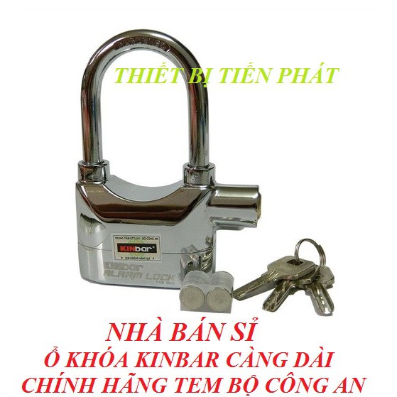 [CHÍNH HÃNG] Ổ Khóa Báo Động Chống Trộm KINBAR Càng Dài INOX Cao Cấp Có Tem Bộ Công An