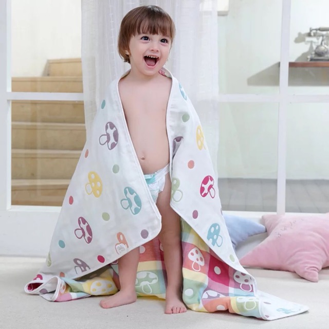 [𝐒𝐡𝐨𝐩 𝐌𝐞̣ 𝐁𝐨𝐛 𝟖𝟔] ]HỎA TỐC] Chăn cho bé 6 lớp 110x110cm Muslin 100% cotton mềm và nhẹ hoạ tiết 2 mặt HÀNG LOẠI 1