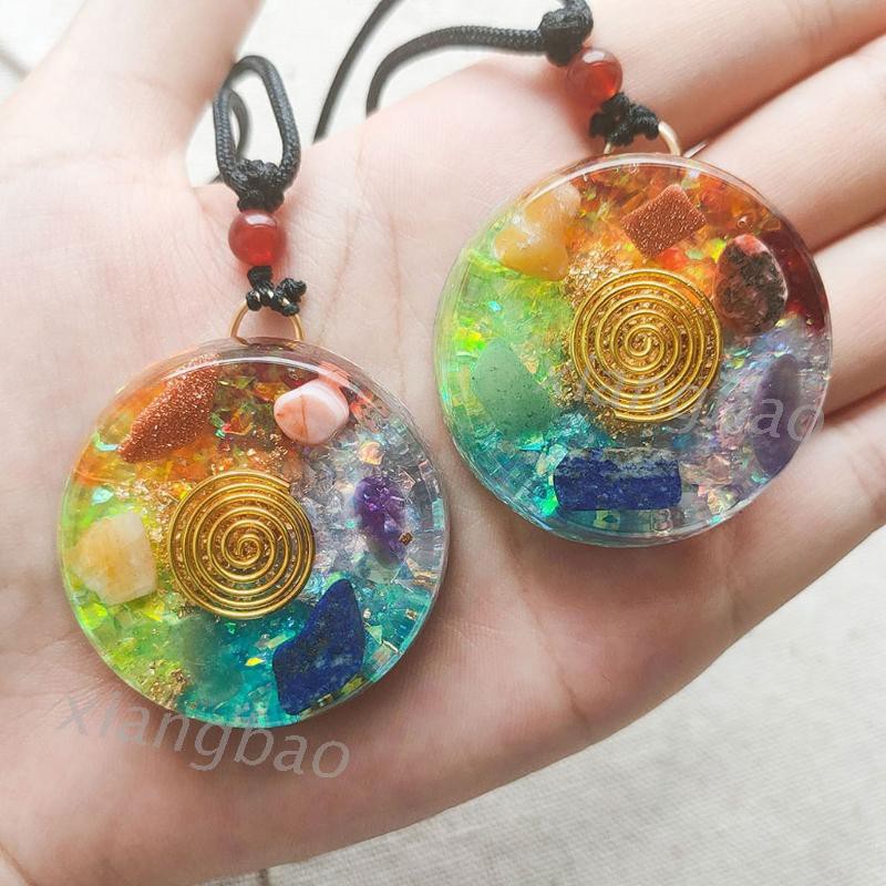 Dây chuyền Chakras Orgonite 10ms 7 nhiều màu sắc
