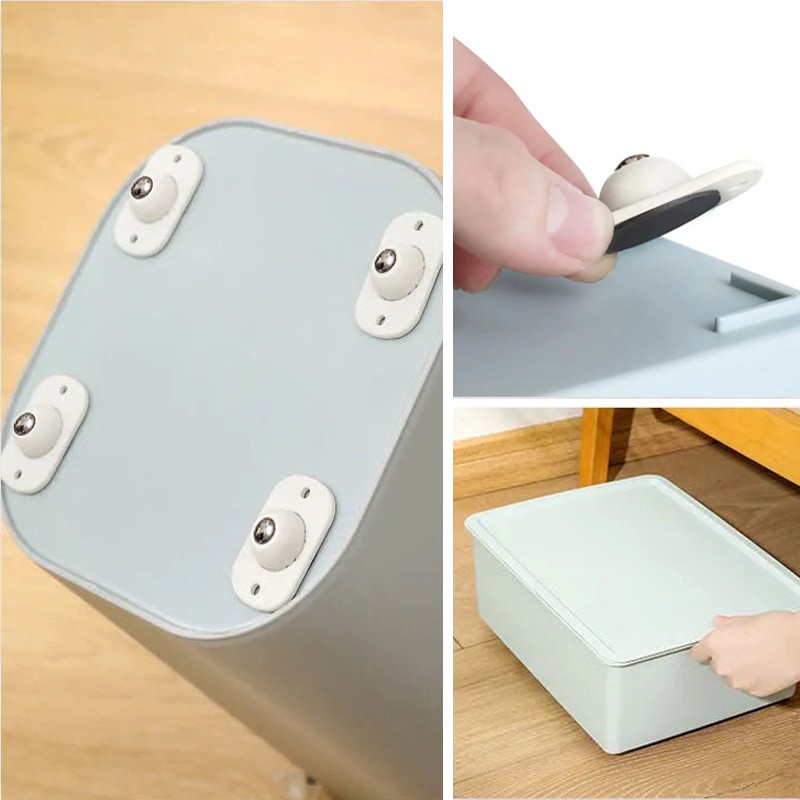 SUPO DEPOT - Bộ 4 bánh xe lăn bằng thép không gỉ dán hộp đựng đồ dùng tiện dụng
