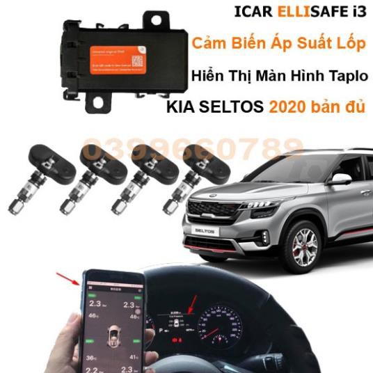 🔥SELTOS🔥Cảm biến áp suất lốp theo xe Kia Seltos 2020 ELLISAFE i3 (hiển thị ODO) quản lý bằng điện thoại