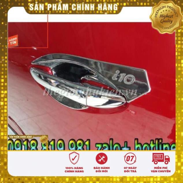 ốp tay nắm hõm cửa xe HUYNDAI I10 2014-2020,ốp trang trí tay nắm hõm cửa I10 mạ crom sáng bóng,chống xước