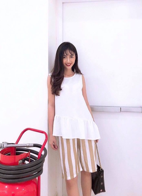 Áo kiểu- quần đũi xuất dư. 2 màu nâu- trắng