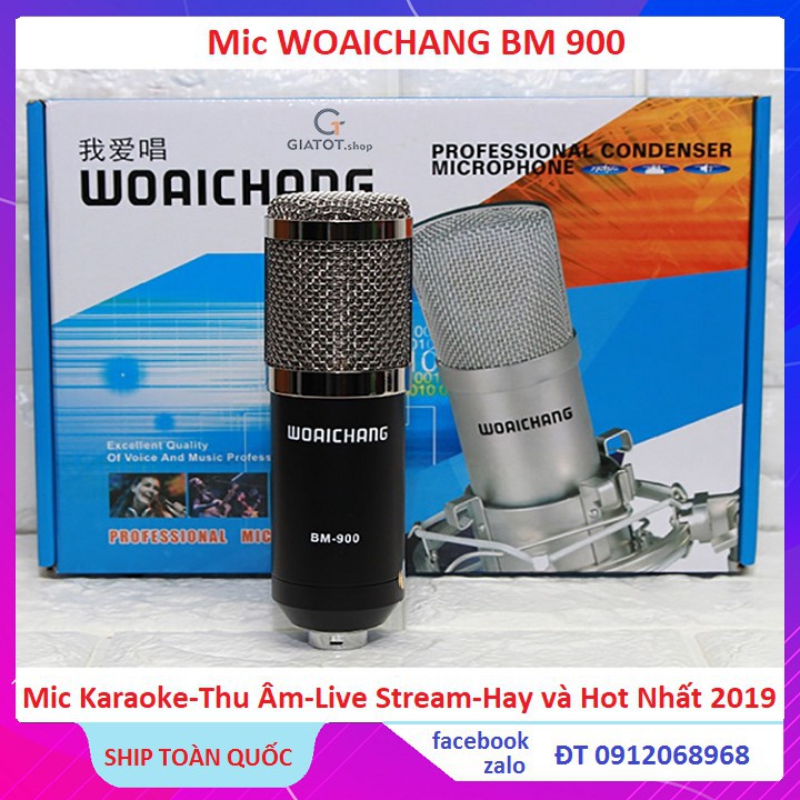 Micro thu âm livestream/ WOAICHANG BM-900/ Hàng nhập khẩu chính hãng CỰC HAY/ hát karaoke online thu âm