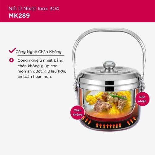 [Bán Giá Vốn Xin Đánh Giá Tốt 👍] Nồi Ủ Nhiệt Mishio 5.4L MK289 inox 304 -  Ủ nóng lên đến 12 giờ [live joy]