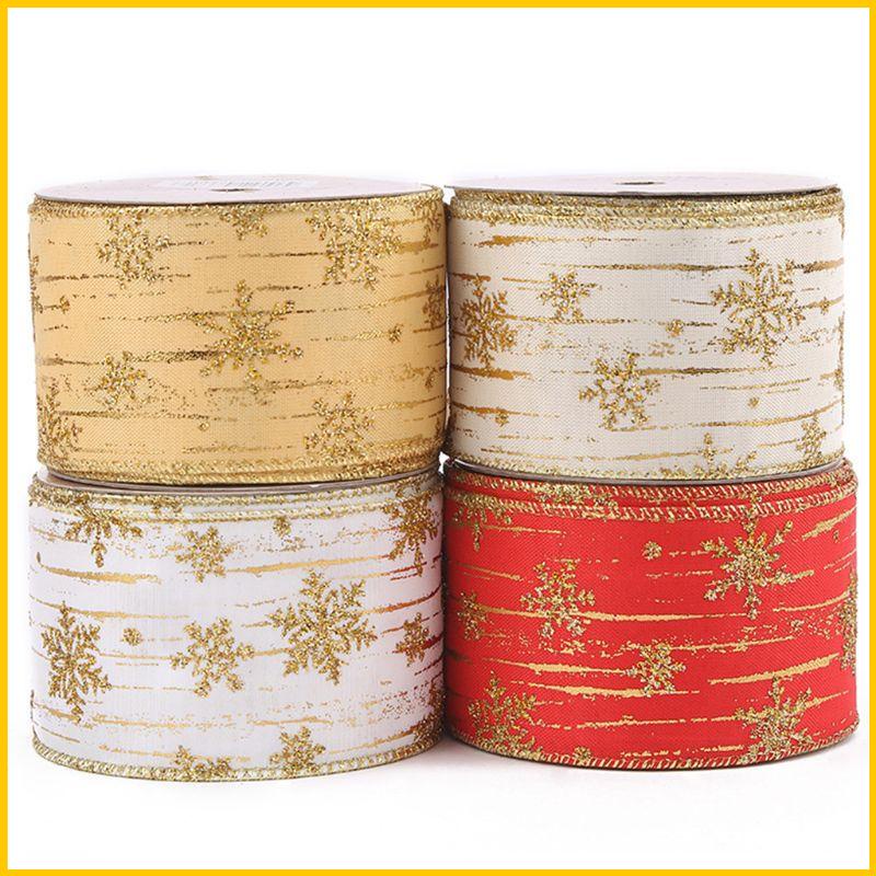 Cuộn Dây Ruy Băng Hình Bông Tuyết Lấp Lánh Dài 10 Yards