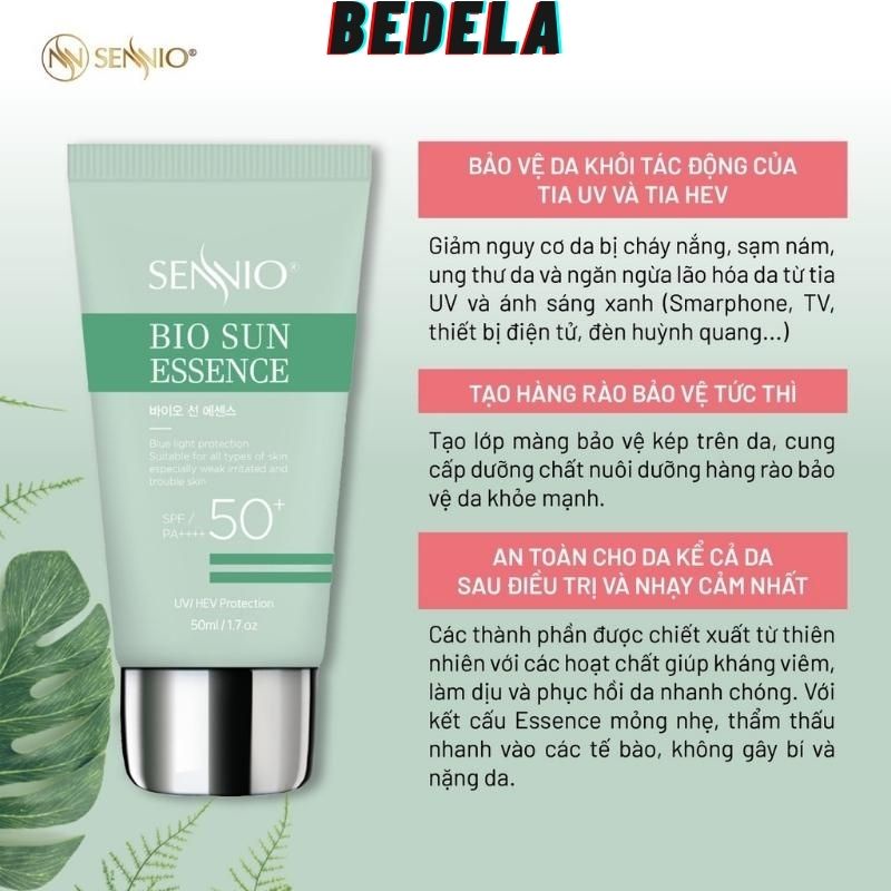 Kem Chống Nắng Giúp Trắng Da Dưỡng Ẩm Dịu Nhẹ Hàn Quốc Sennio BDL190 BEDELA