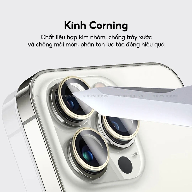 Bộ Vòng Cường Lực Bảo Vệ Camera Urr Có Khung Hỗ Trợ Dán Cực Dễ Cho 13 Pro Max 12 Pro Max Njoyshop