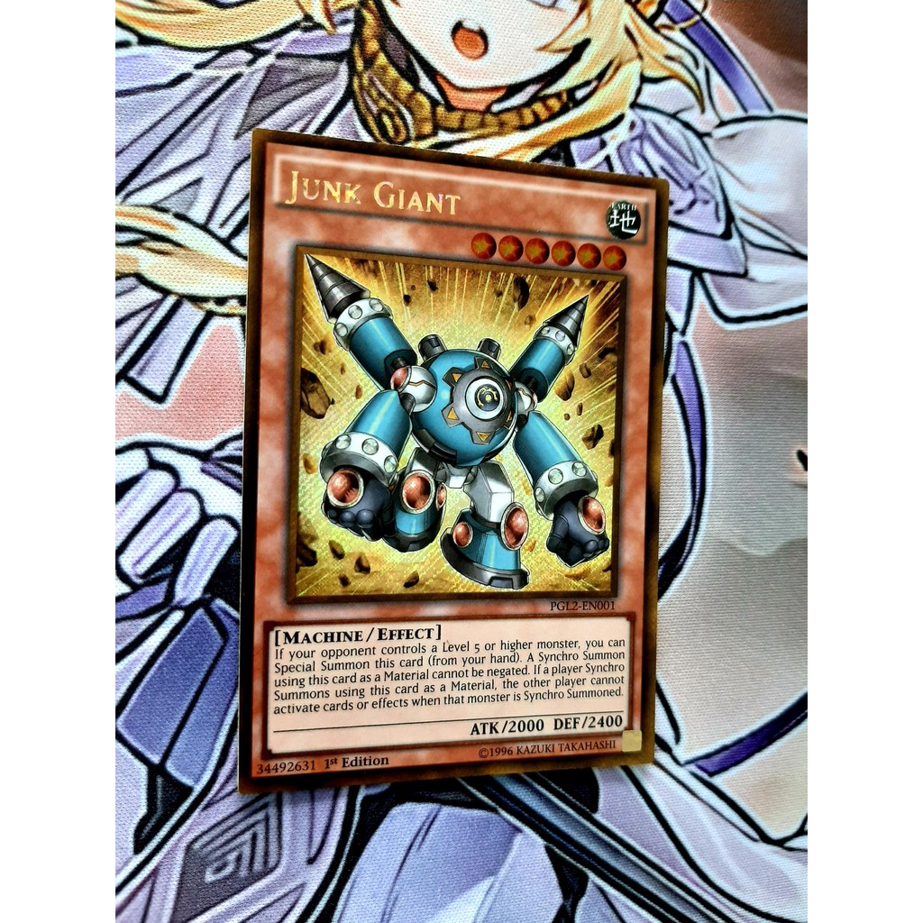 THẺ BÀI YUGIOH -MONSTER-Junk Giant - PGL2-EN001 - Gold Secret Rare 1st Edition
