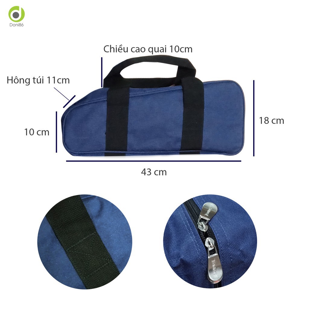 Túi hộp đựng đồ tập gym xanh coban dùng khóa kéo mở rộng như vali và ngăn ví điện thoại - PK124