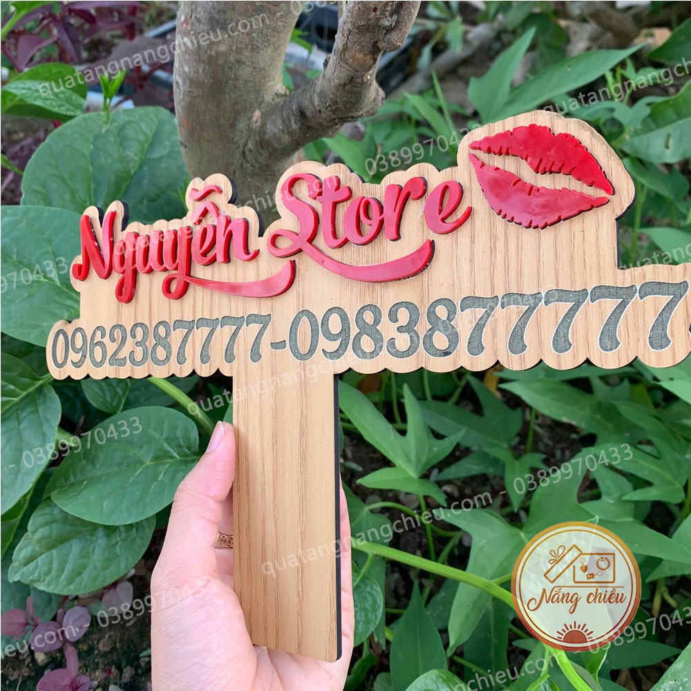 Bảng Gỗ Tên Shop - Bảng Cầm Tay - Bảng Chụp Ảnh Sản Phẩm Quảng Cáo