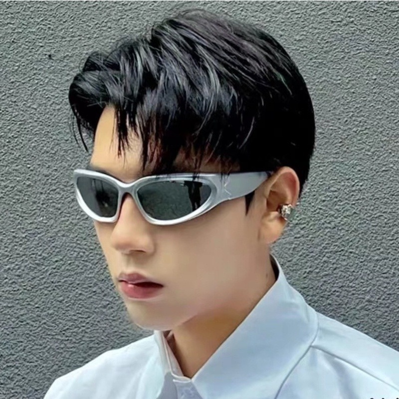 Kính Mát Thể Thao Tròng Gương Màu Sắc Kẹo Ngọt Phong Cách Steampunk Cho Nữ