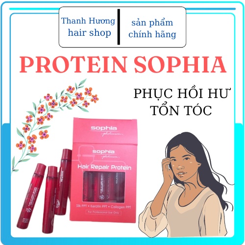 Ống protein sophia hấp ủ phục hồi tóc nát, tóc hư tổn hiệu quả Hàn Quốc 13ml/ống