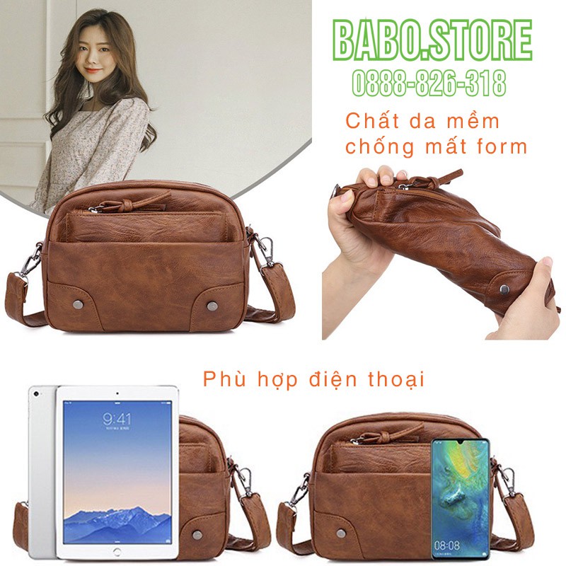 Túi xách nữ thời trang đựng điện thoại mini, túi đeo chéo nữ chống nước chất da pu phong cách hàn quốc Babo.store