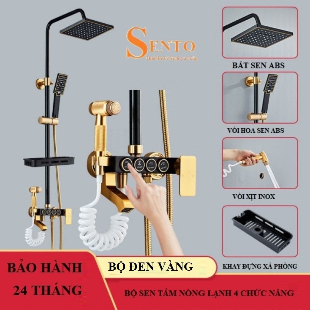 Sen Tắm Nóng Lạnh Treo Tường 4 Chức Năng Chất Liệu Đồng Mạ Tĩnh Điện Cho Dòng Nước Siêu Mạnh Bảo Hành 24 Thán