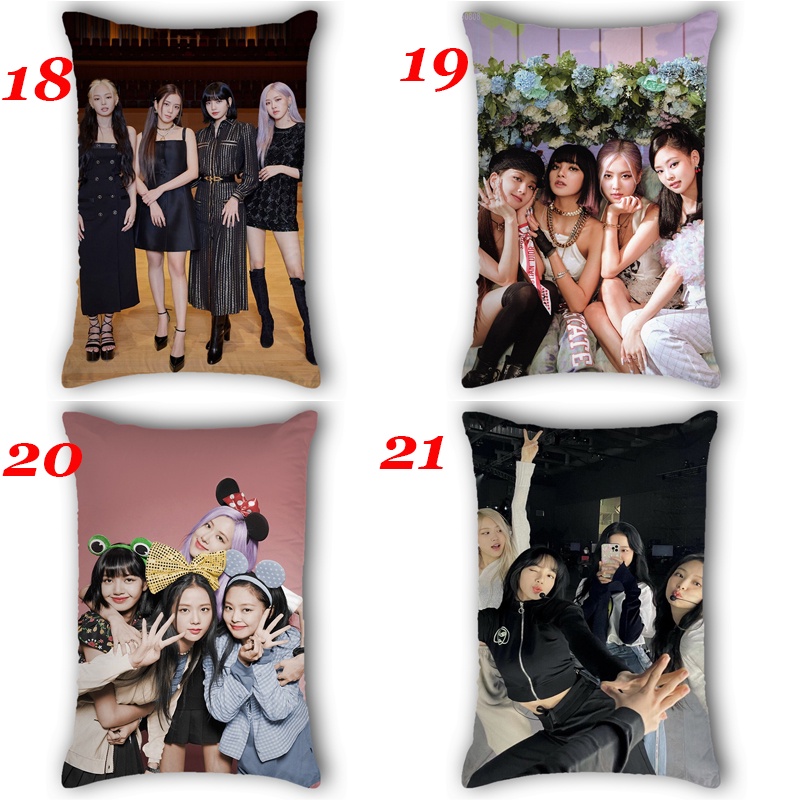 Vỏ Gối Chữ Nhật In Hình Nhóm Nhạc Blackpink Hàn Quốc Trang Trí Nhà Cửa