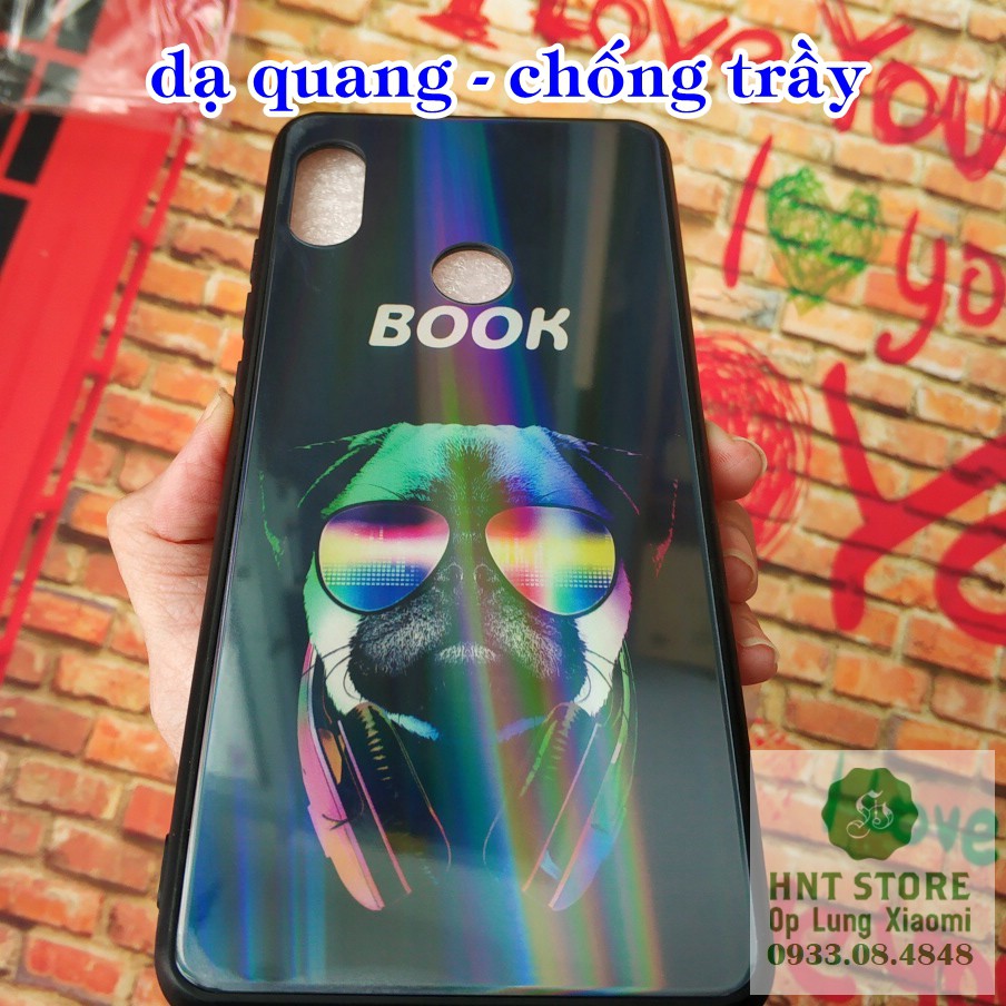 DẠ QUANG CHỐNG TRẦY - ỐP LƯNG XIAOMI REDMI NOTE 5 PRO - chống trầy viền cao su có lớp hồng quang