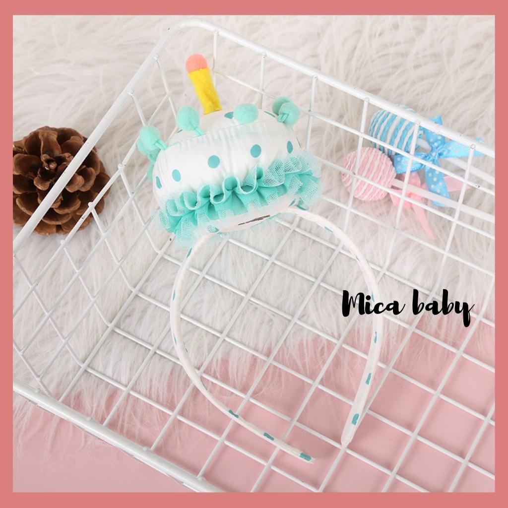 Bờm cài tóc hình bánh sinh nhật đáng yêu cho bé Mica baby BD25