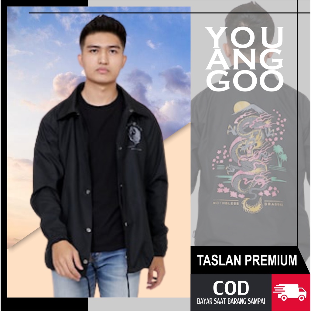Áo Khoác Sơ Mi Huấn Luyện Viên Có Nút Bấm Màu Đen Chống Thấm Nước Xu Hướng Mới Nhất Cho Nam Và Nữ