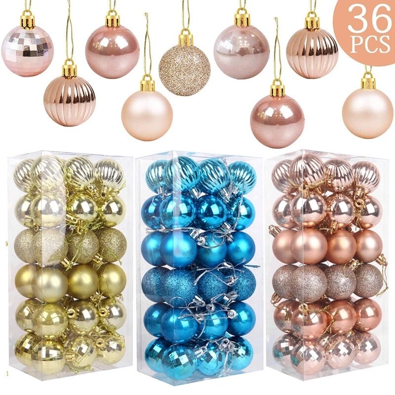36 Quả châu 4cm dùng để trang trí cây thông giáng sinh