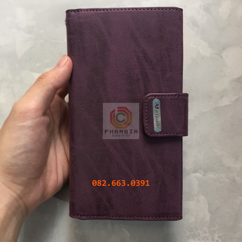 Bao da Samsung S7 Edge chất da tím đen cao cấp, có ngăn đựng thẻ tiện lợi, siêu bảo vệ máy | BigBuy360 - bigbuy360.vn