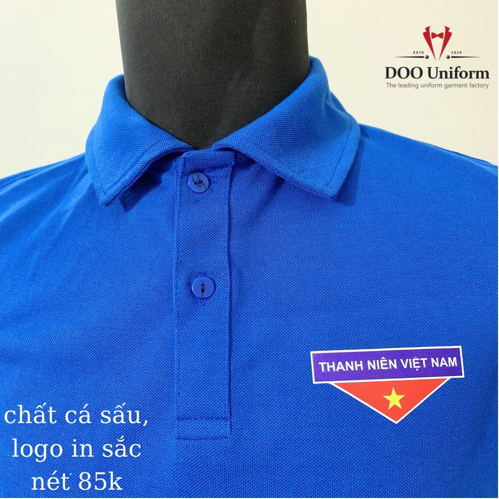 Áo thun cổ bẻ đoàn thanh niên nam nữ cao cấp chính hãng Doo Uniform