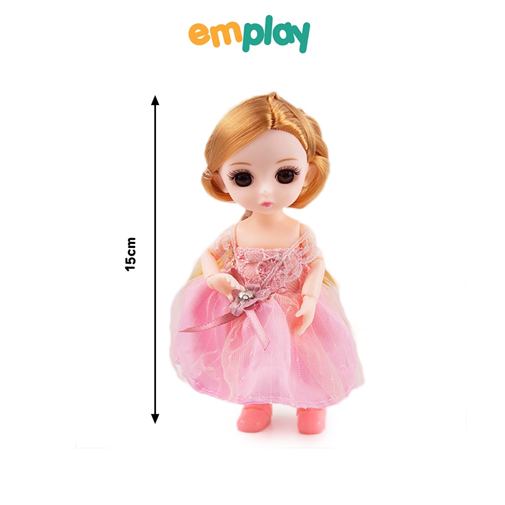 Đồ chơi búp bê mặc váy hoa ren Empla làm từ nhựa ABS cao cấp, 6 màu lựa chọn, an toàn cho bé