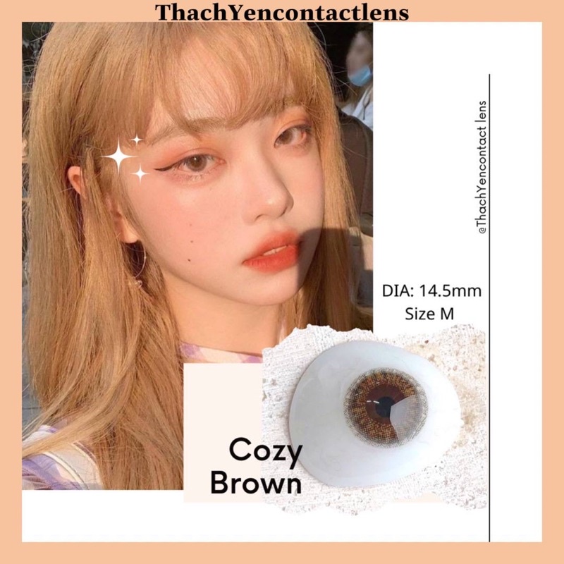 Kính áp tròng Cozy Brown - Lens cận từ 0 - 10 độ