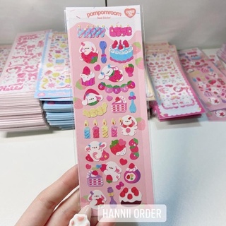 Sticker ribbon gấu decor