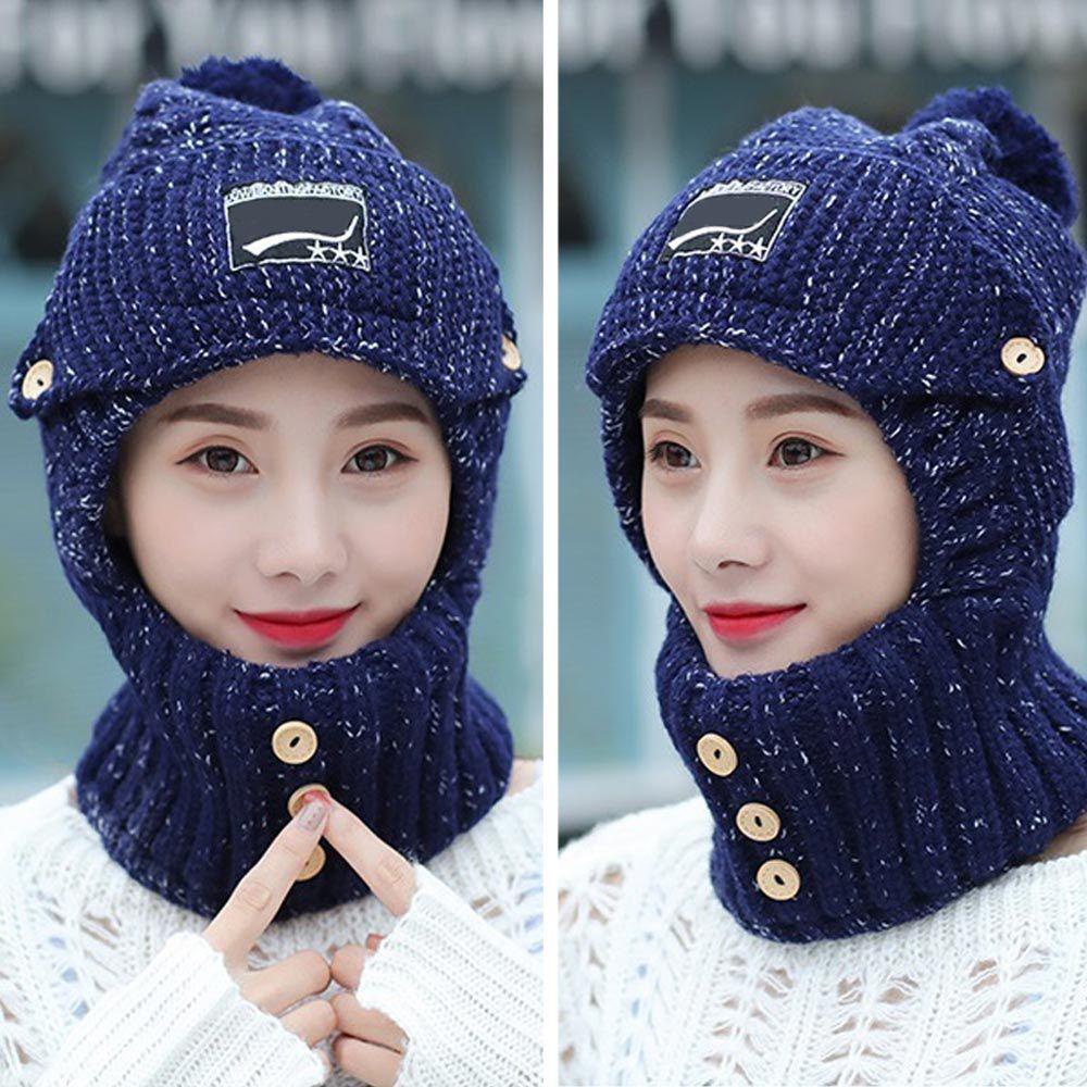 Set Mũ Dệt Kim Kèm Khăn Choàng Chống Gió Giữ Ấm